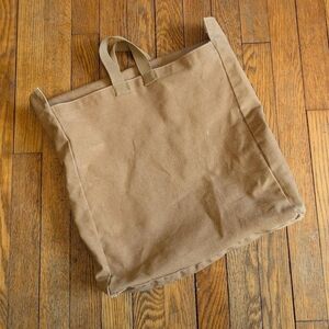 Vintage 80's 90's Lands' End Tan Canvas Tote Bag